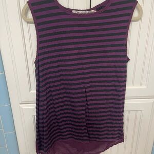 Michael Stars Purple and Black Sleeveless Muscle Tee